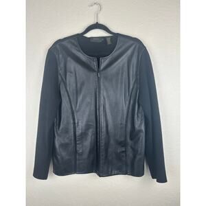 Dana Buchman Leather and Merino Wool Jacket Size XL